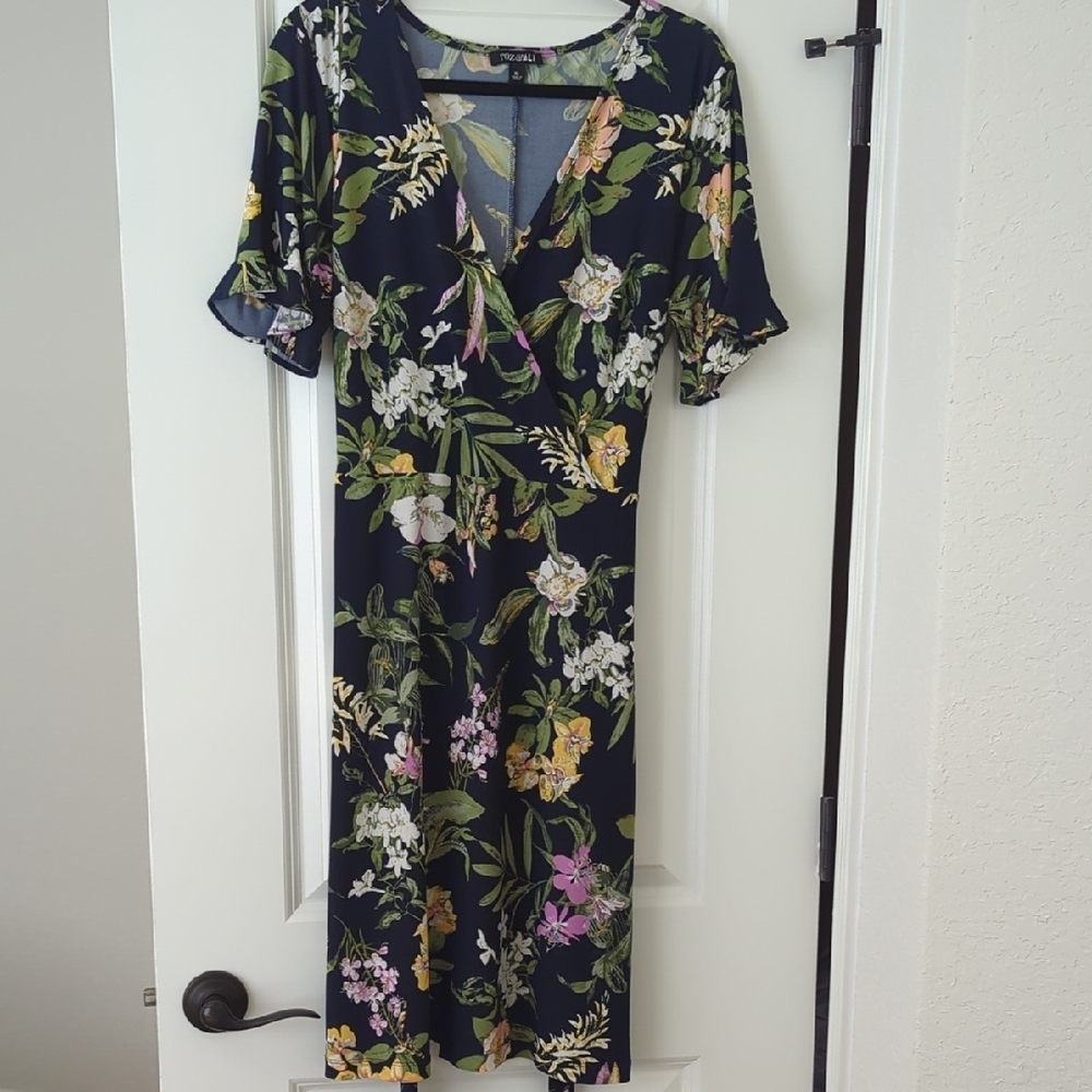 Roz & Ali Navy Floral Midi Dress